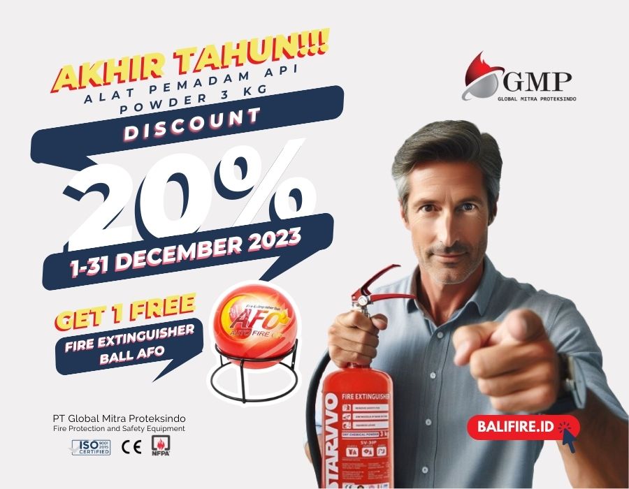 Diskon Akhir Tahun Alat Pemadam Api Dry Chemical Powder 3 Kg dengan Balifire.id